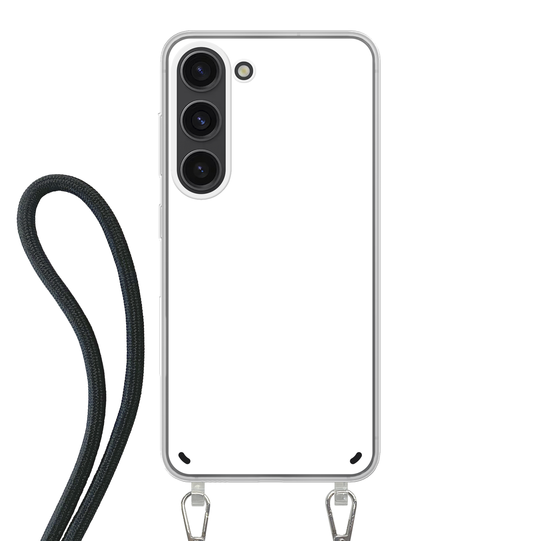 Samsung Galaxy S23 Crossbody hoesje (achterkant bedrukt, transparant)