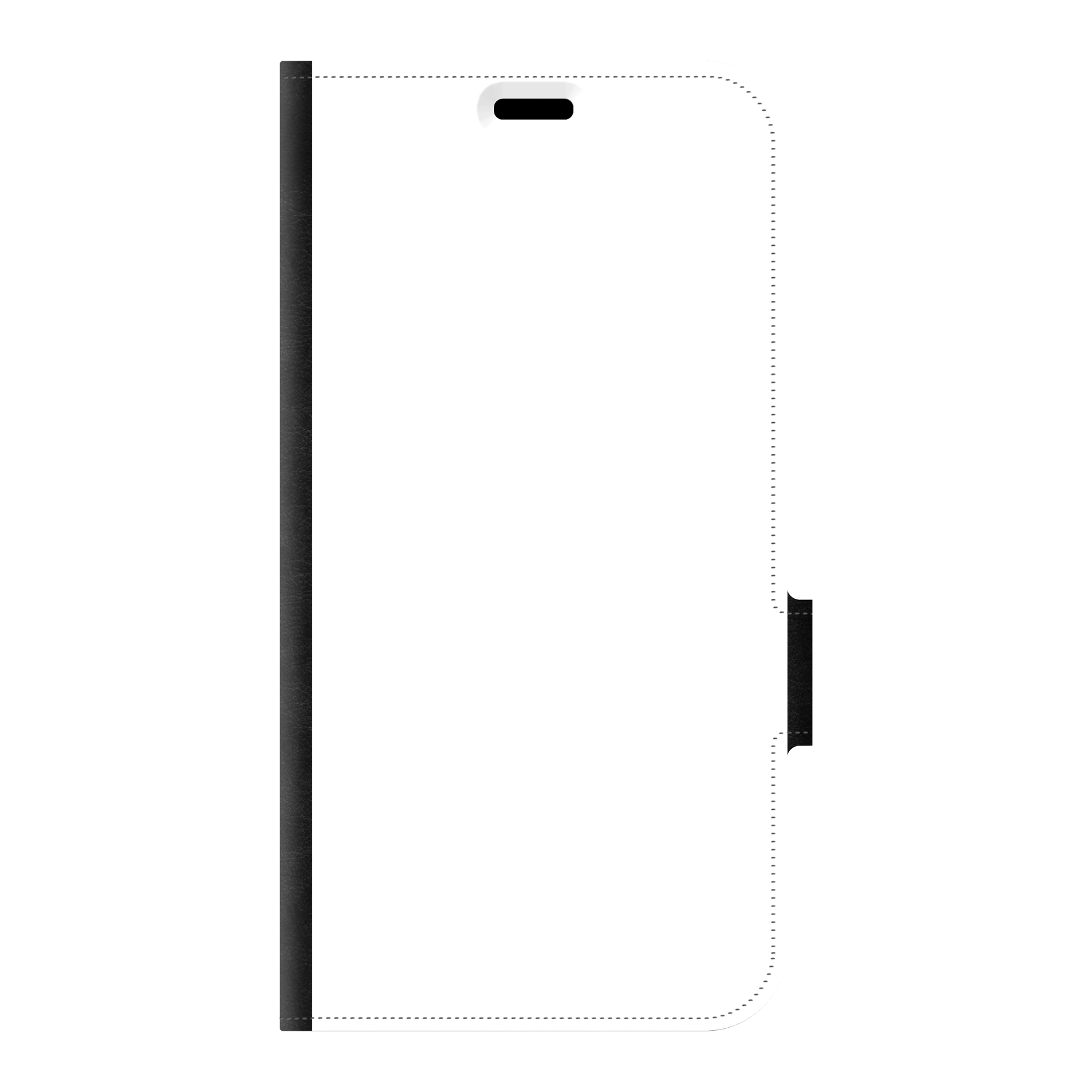 Apple iPhone 15 Wallet hoesje (voorzijde bedrukt, zwart)