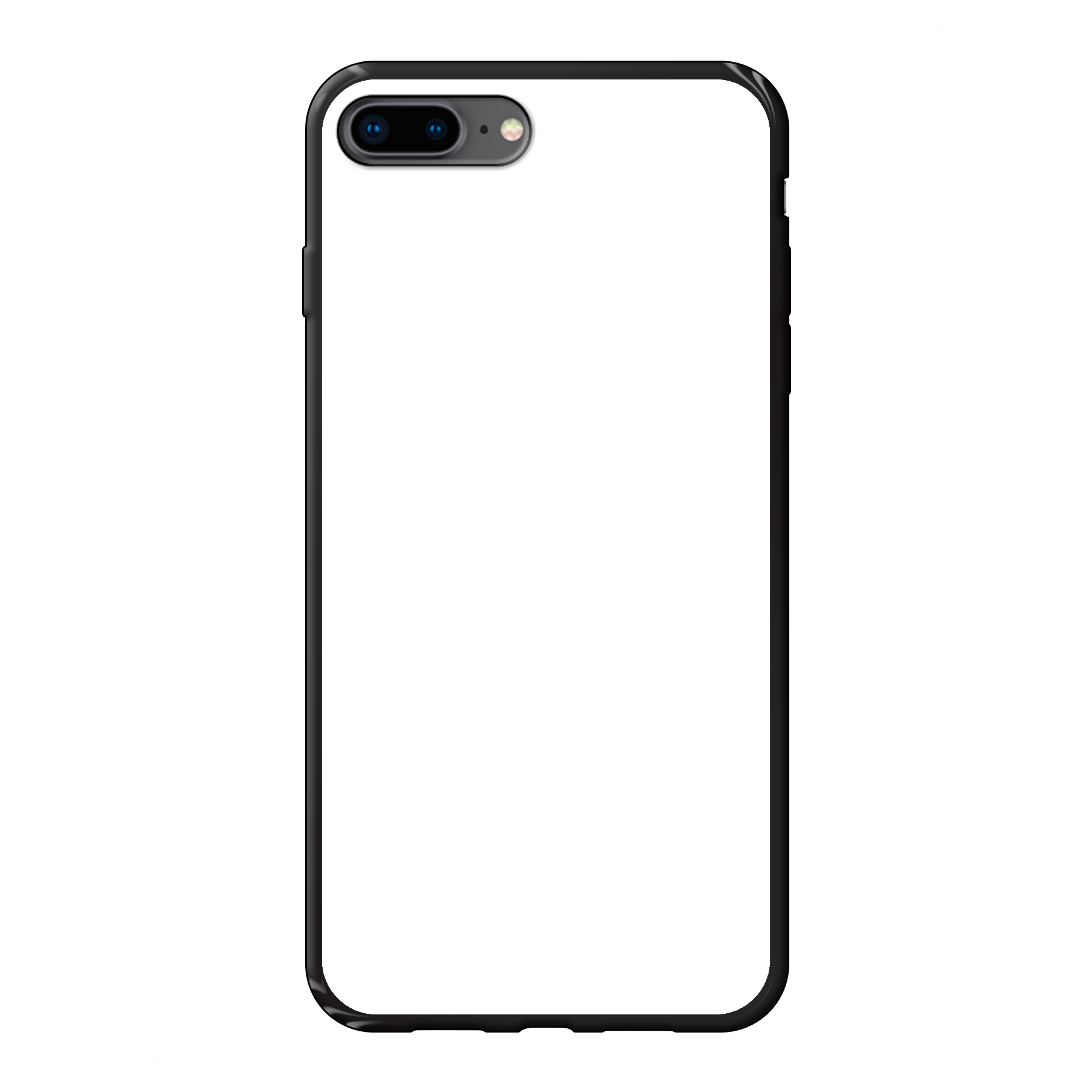 Apple iPhone 7 Plus / 8 Plus Zachte hoes (achterkant bedrukt, zwart)