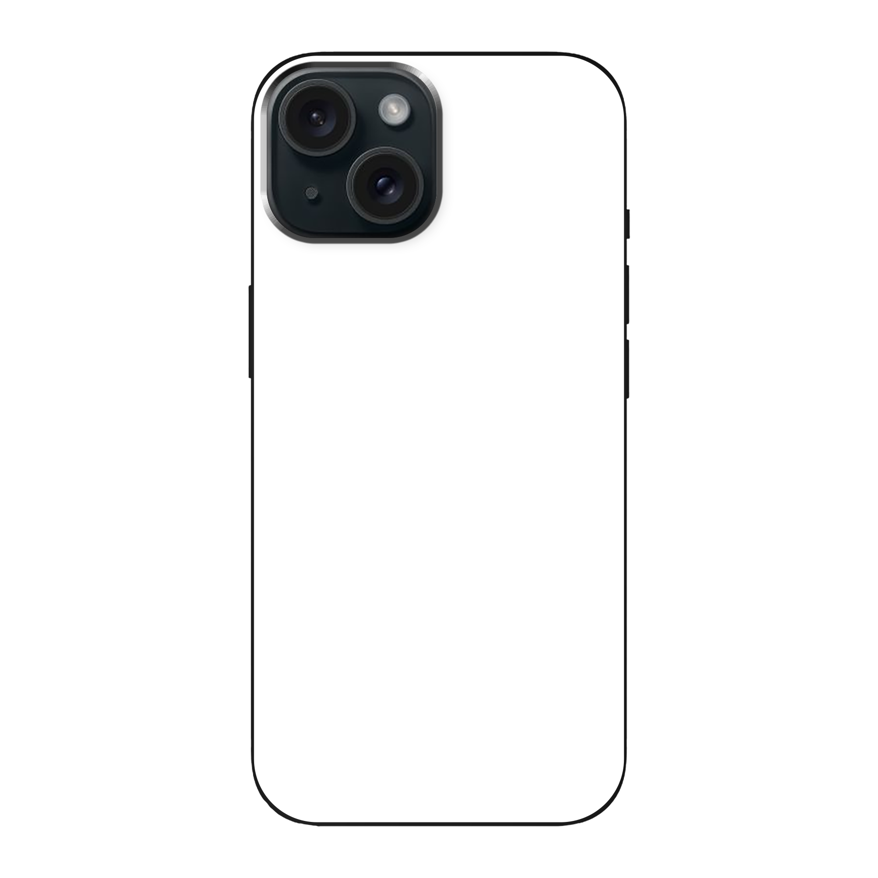 Apple iPhone 15 Zachte hoes (achterkant bedrukt, zwart)