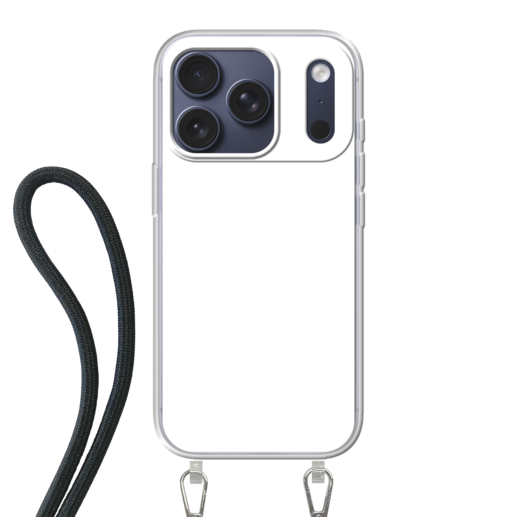 Apple iPhone 17 Pro Crossbody hoesje (achterkant bedrukt, transparant)