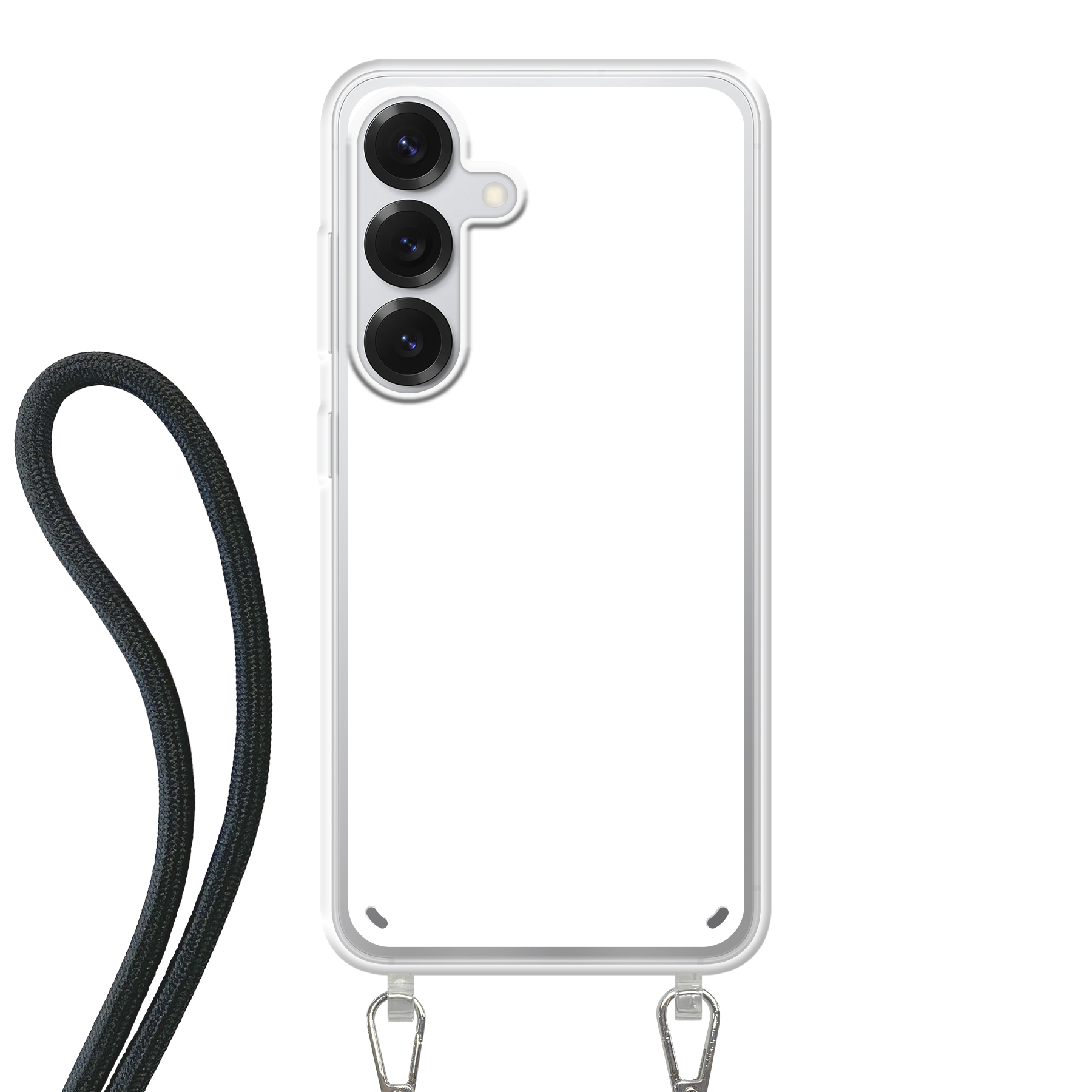 Samsung Galaxy S25 Crossbody hoesje (achterkant bedrukt, transparant)