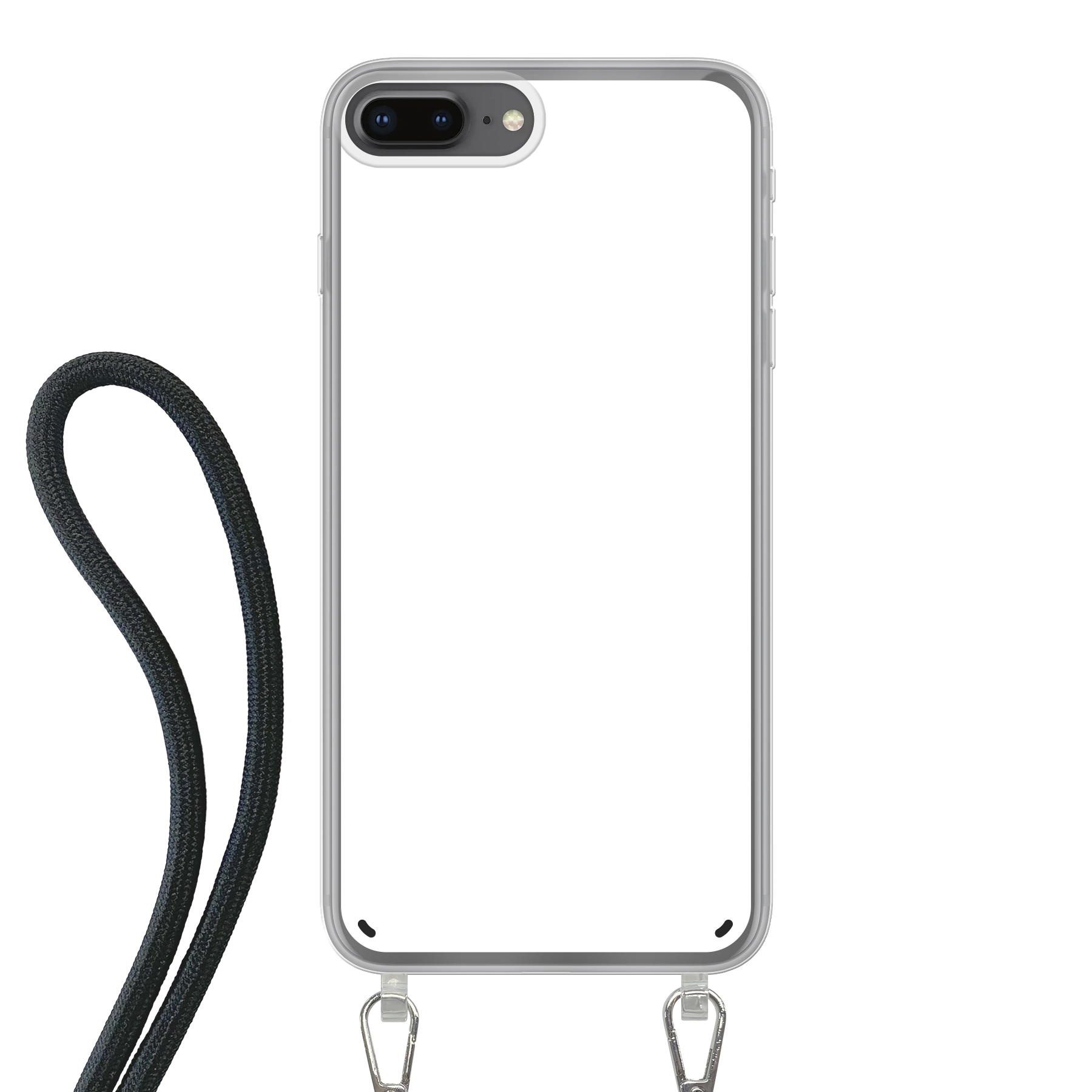 Apple iPhone 7 Plus / 8 Plus Crossbody hoesje (achterkant bedrukt, transparant)