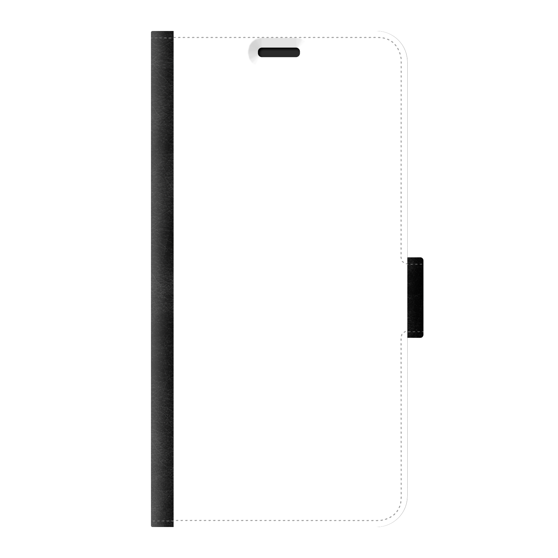 Samsung Galaxy S22 Wallet hoesje (voorzijde bedrukt, zwart)