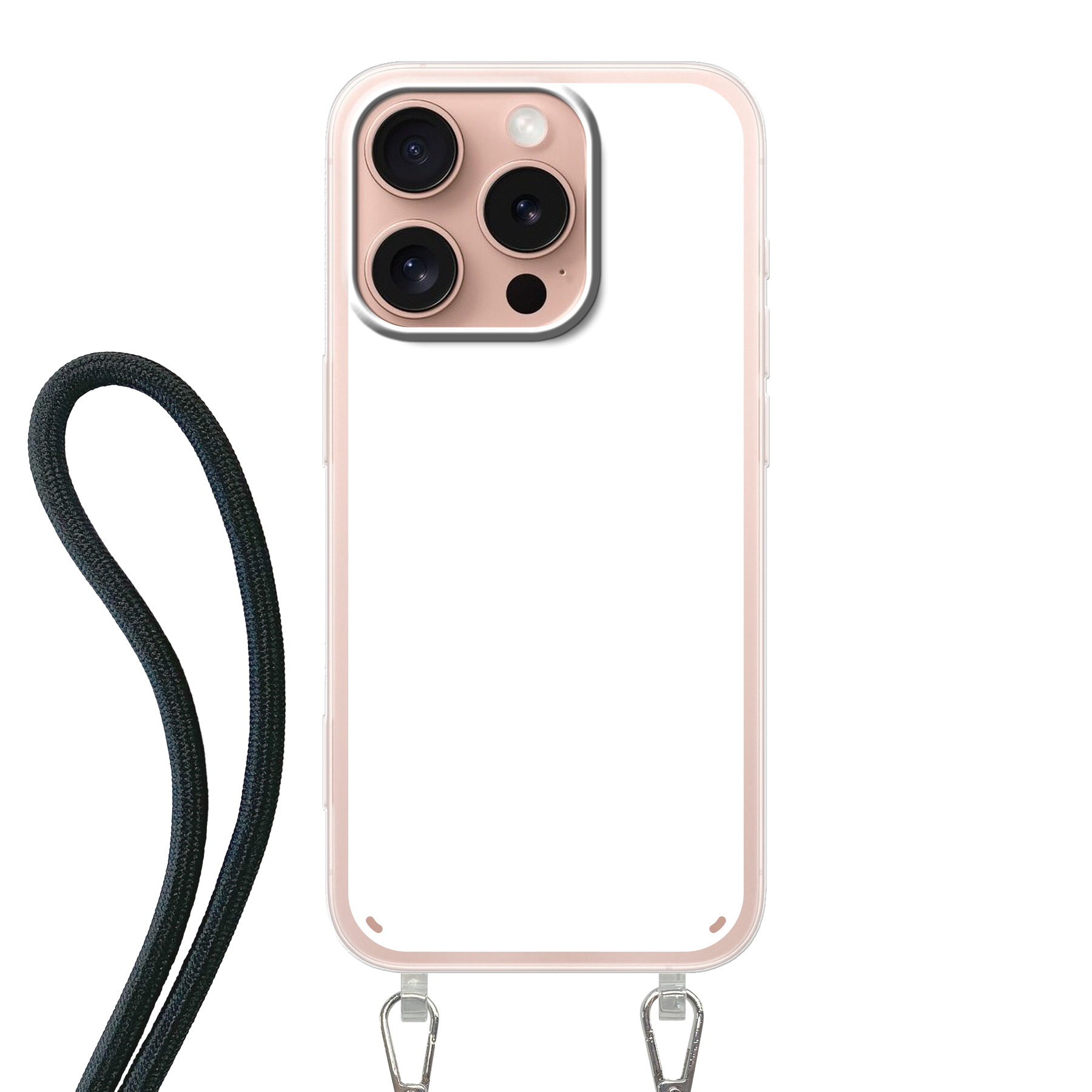 Apple iPhone 16 Pro Crossbody hoesje (achterkant bedrukt, transparant)