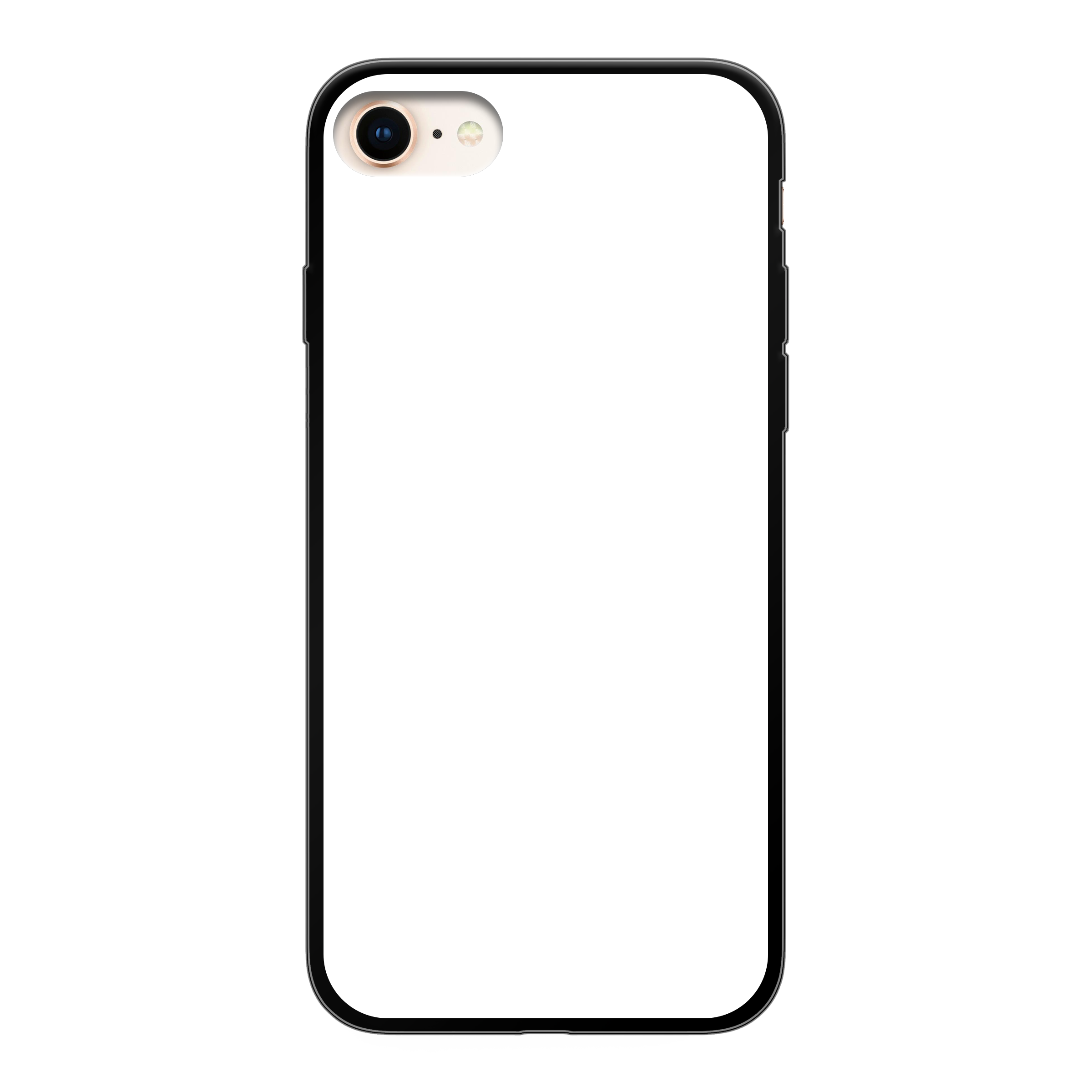 Apple iPhone 7 / 8 / SE (2020) / SE (2022) Zachte hoes (achterkant bedrukt, zwart)