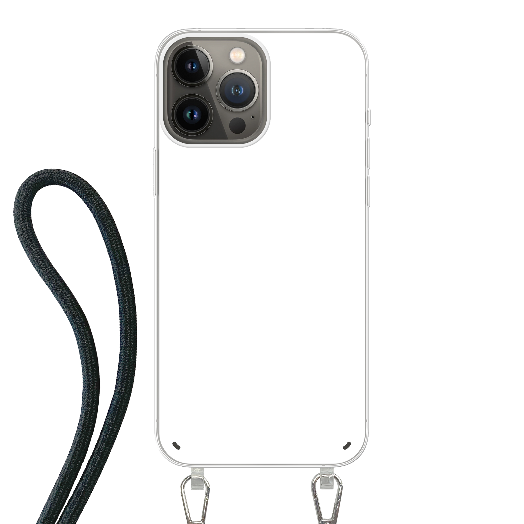 Apple iPhone 13 Pro Max Crossbody hoesje (achterkant bedrukt, transparant)