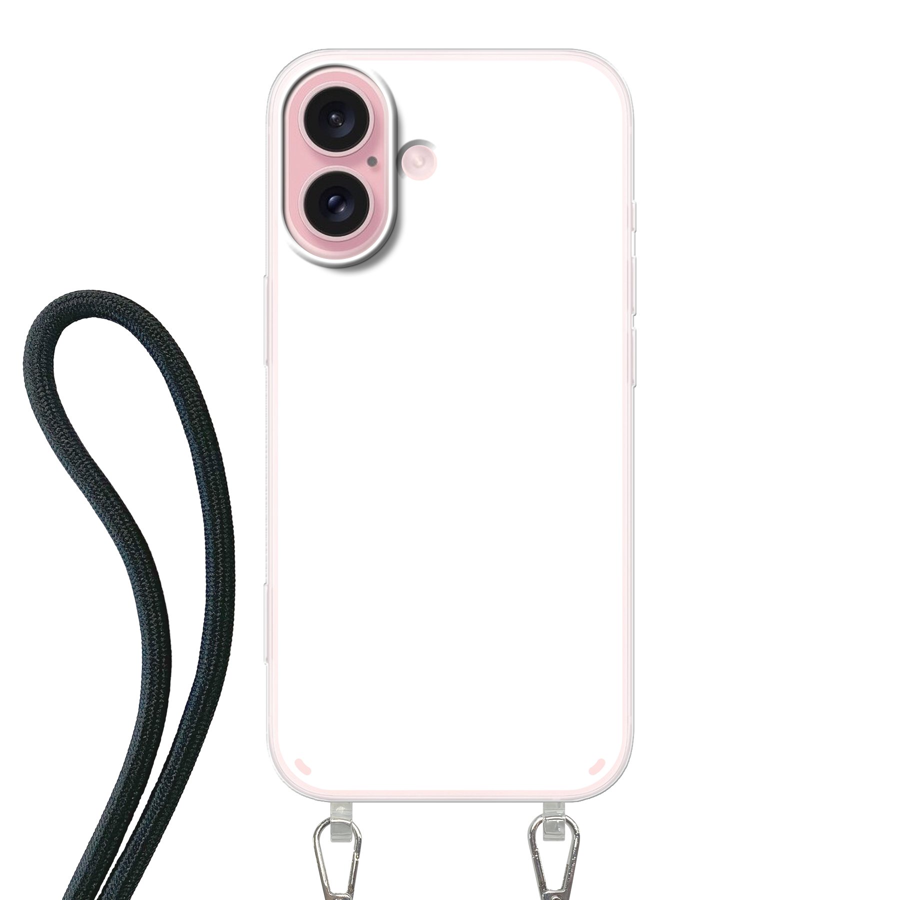 Apple iPhone 16 Crossbody hoesje (achterkant bedrukt, transparant)