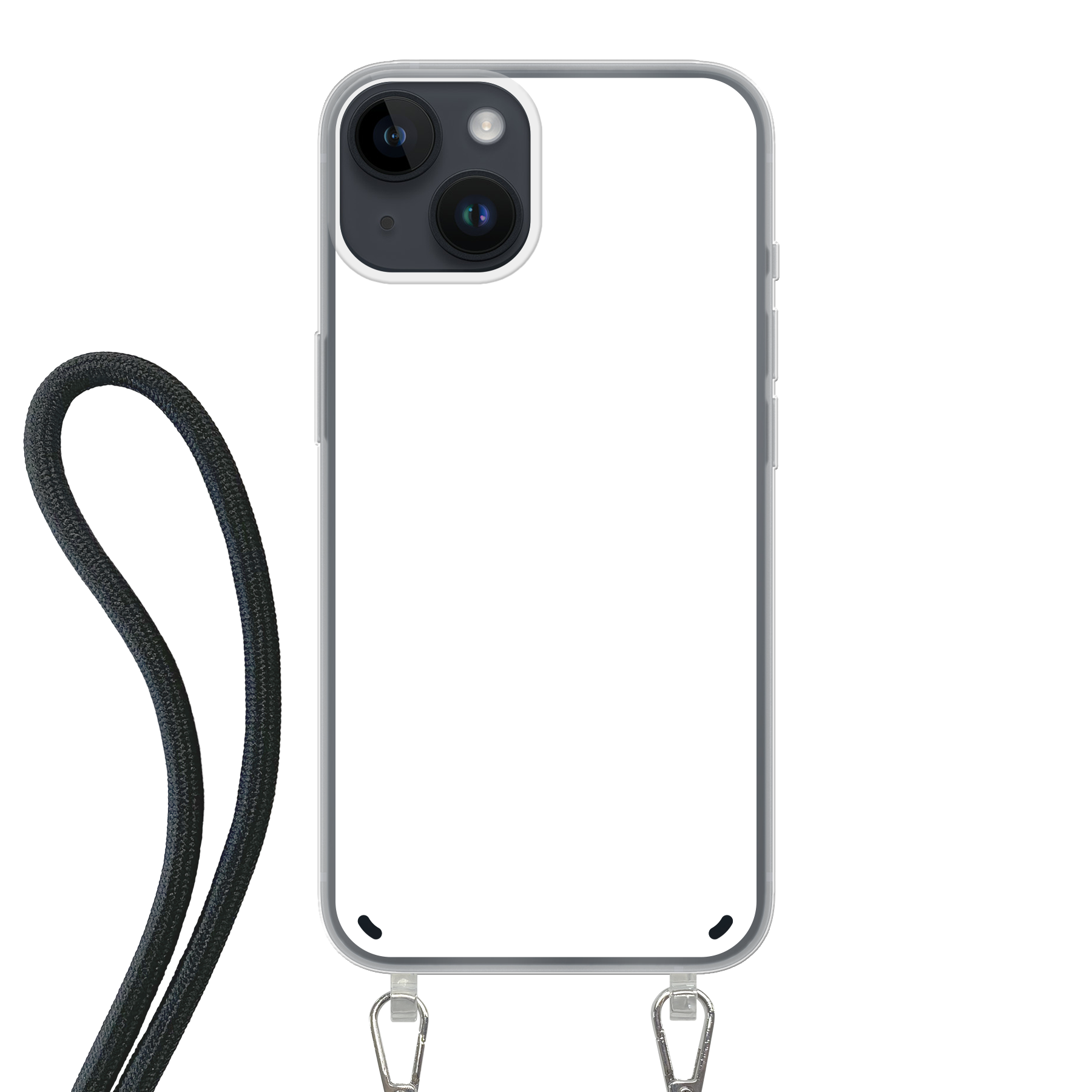 Apple iPhone 14 Crossbody hoesje (achterkant bedrukt, transparant)