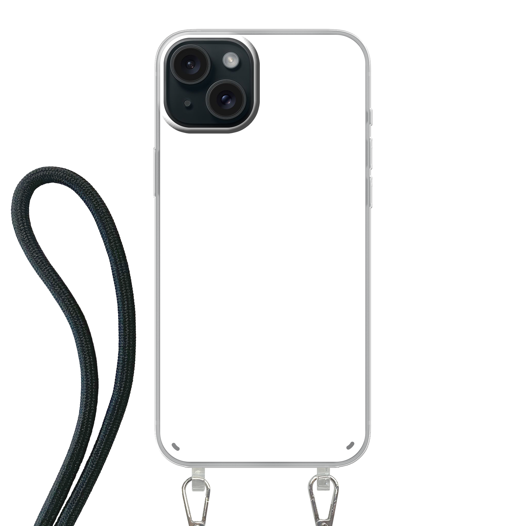 Apple iPhone 15 Plus Crossbody hoesje (achterkant bedrukt, transparant)