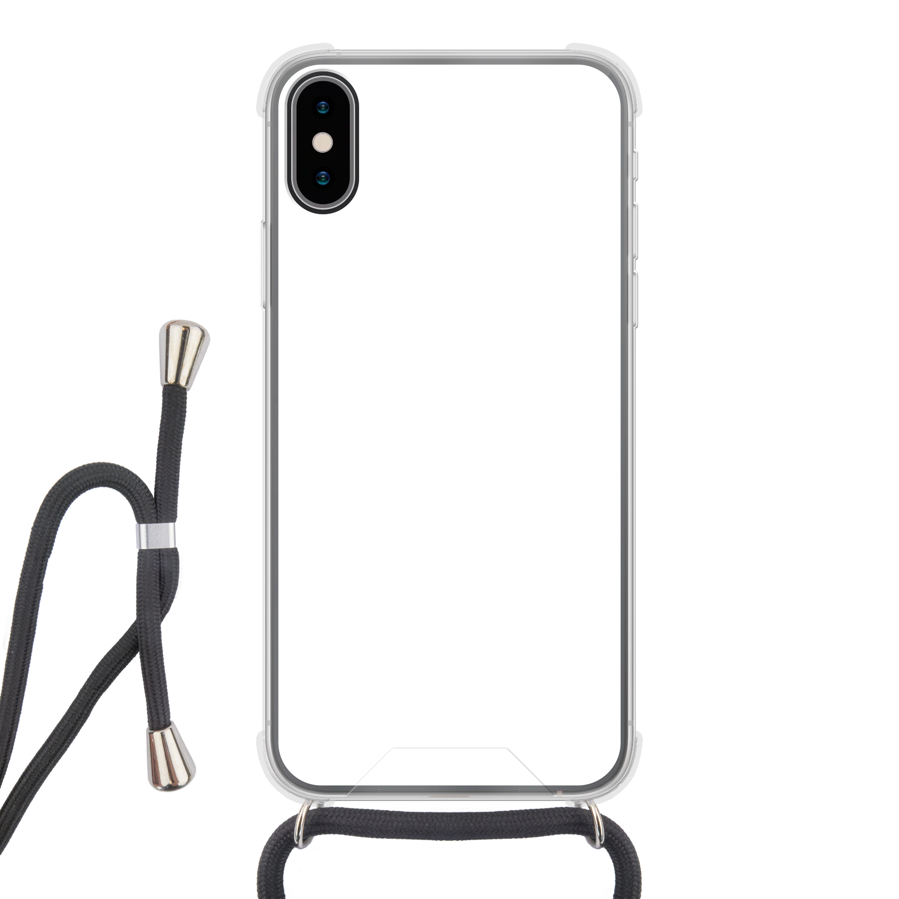 Apple iPhone X / Xs Crossbody hoesje (achterkant bedrukt, transparant)
