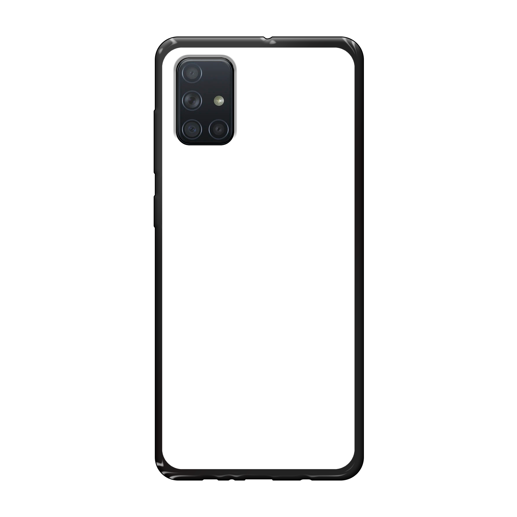 Samsung Galaxy A71 Zachte hoes (achterkant bedrukt, zwart)
