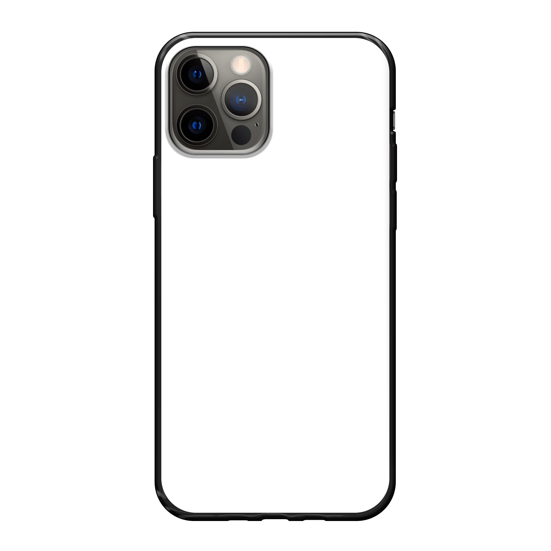 Apple iPhone 12 / iPhone 12 Pro Zachte hoes (achterkant bedrukt, zwart)