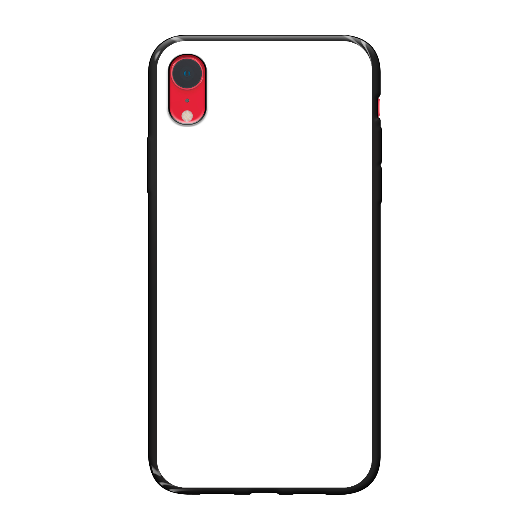 Apple iPhone Xr Zachte hoes (achterkant bedrukt, zwart)
