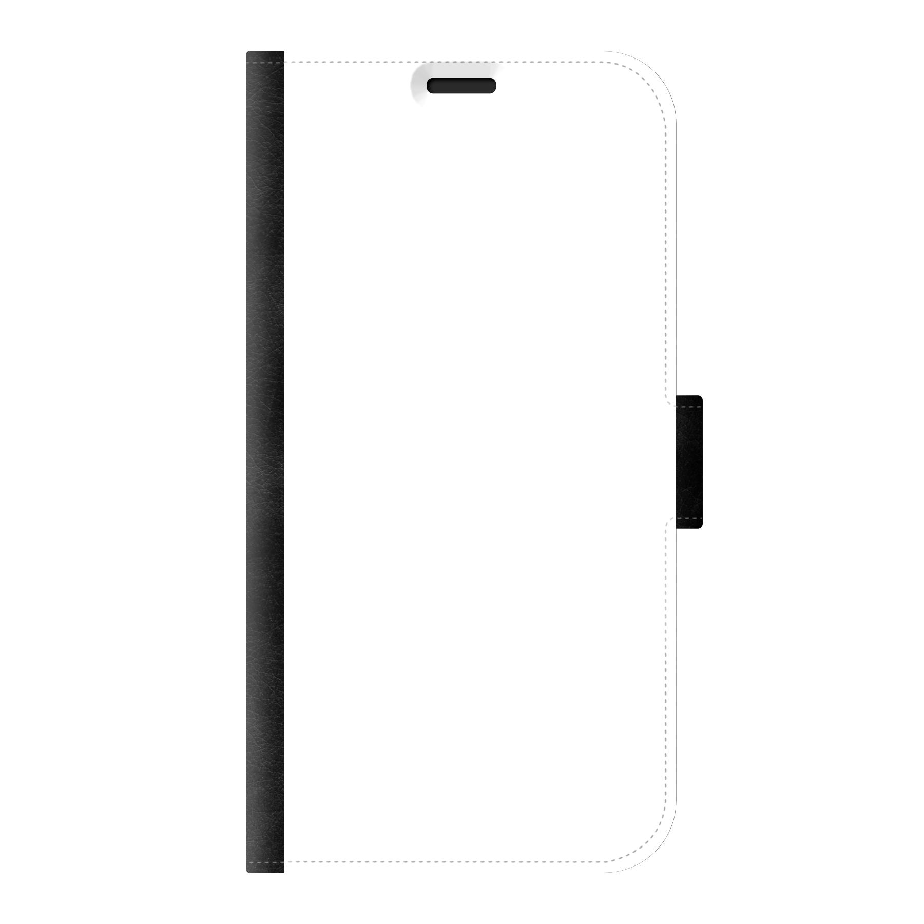 Apple iPhone 14 Wallet hoesje (voorzijde bedrukt, zwart)