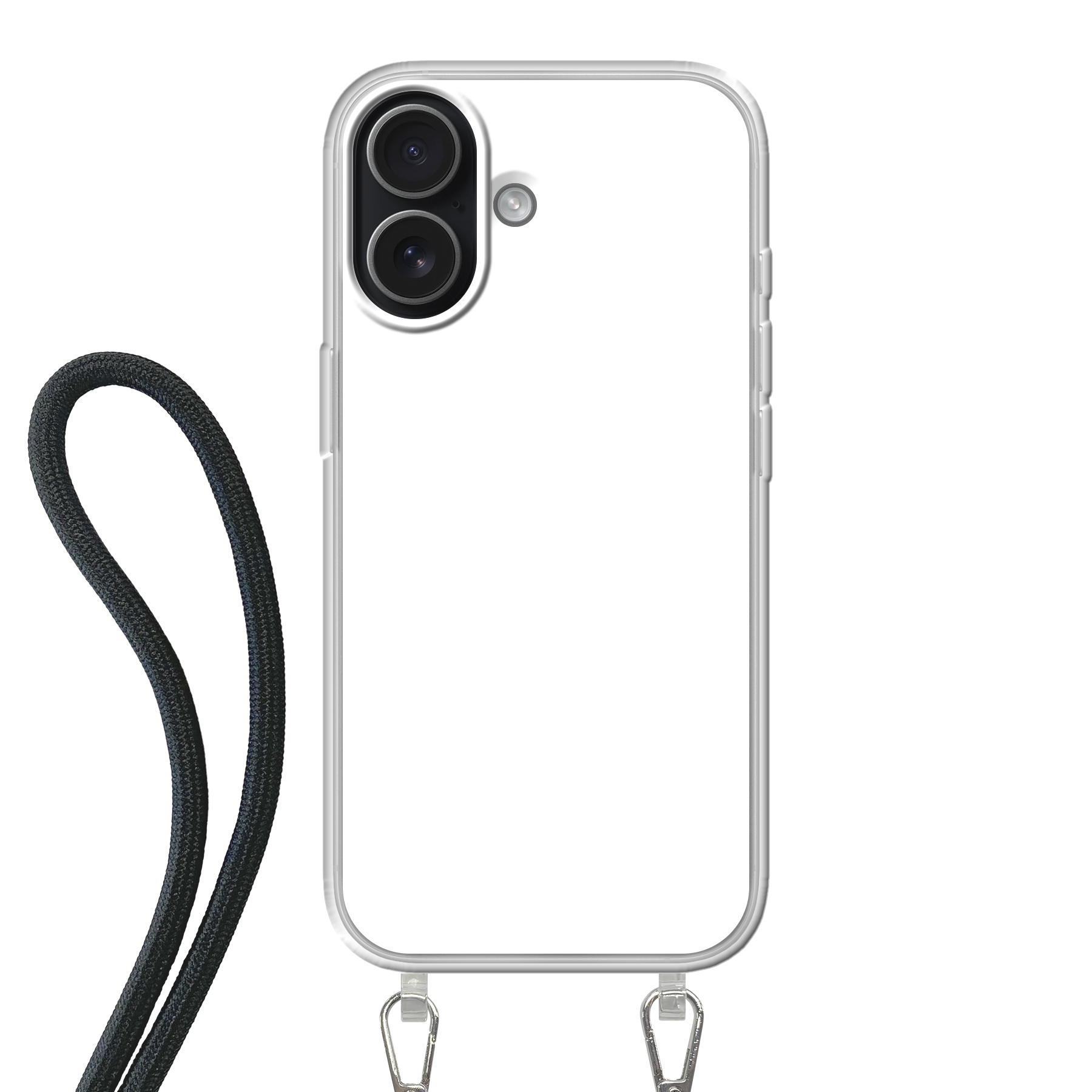 Apple iPhone 17 Crossbody hoesje (achterkant bedrukt, transparant)
