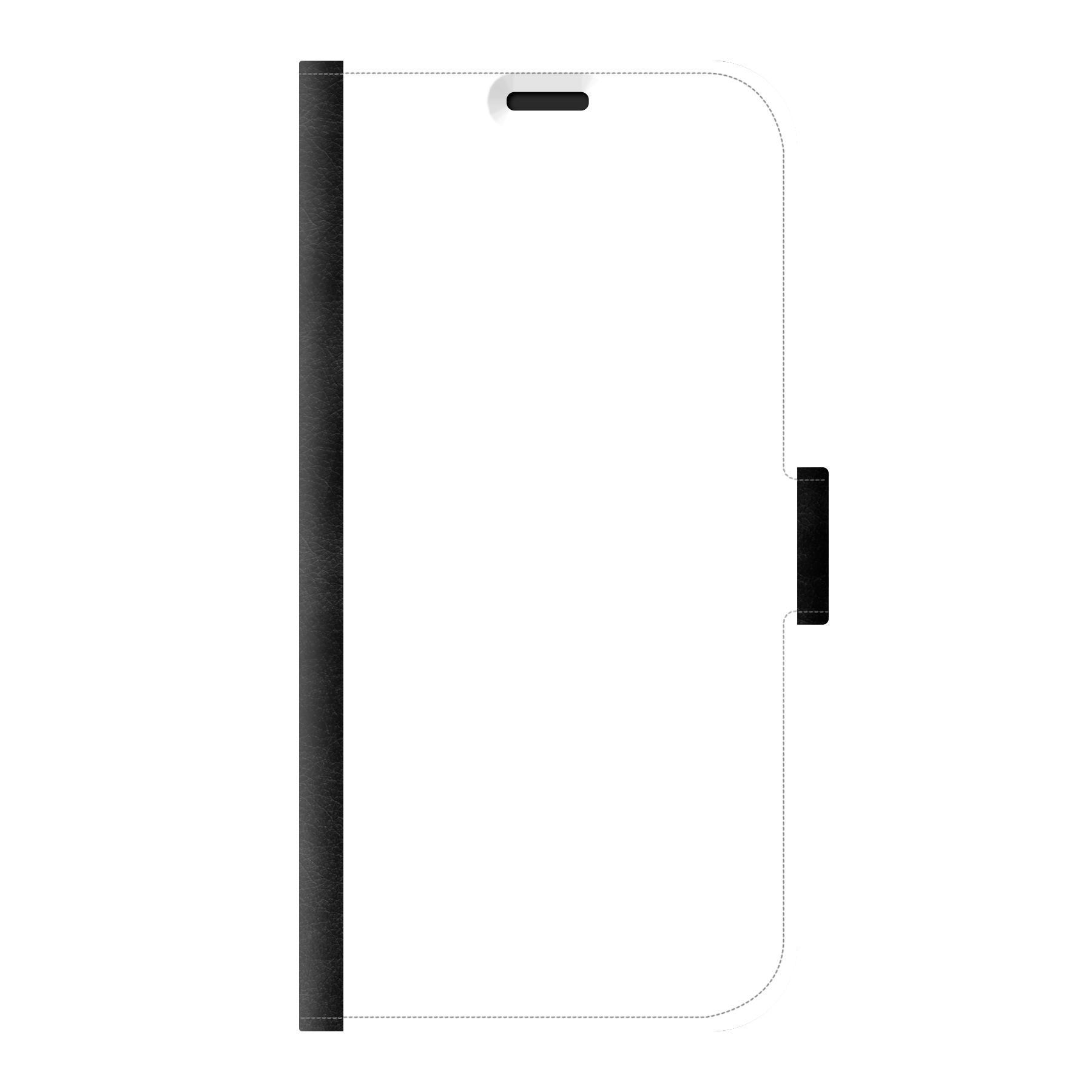 Samsung Galaxy S23 Wallet hoesje (voorzijde bedrukt, zwart)