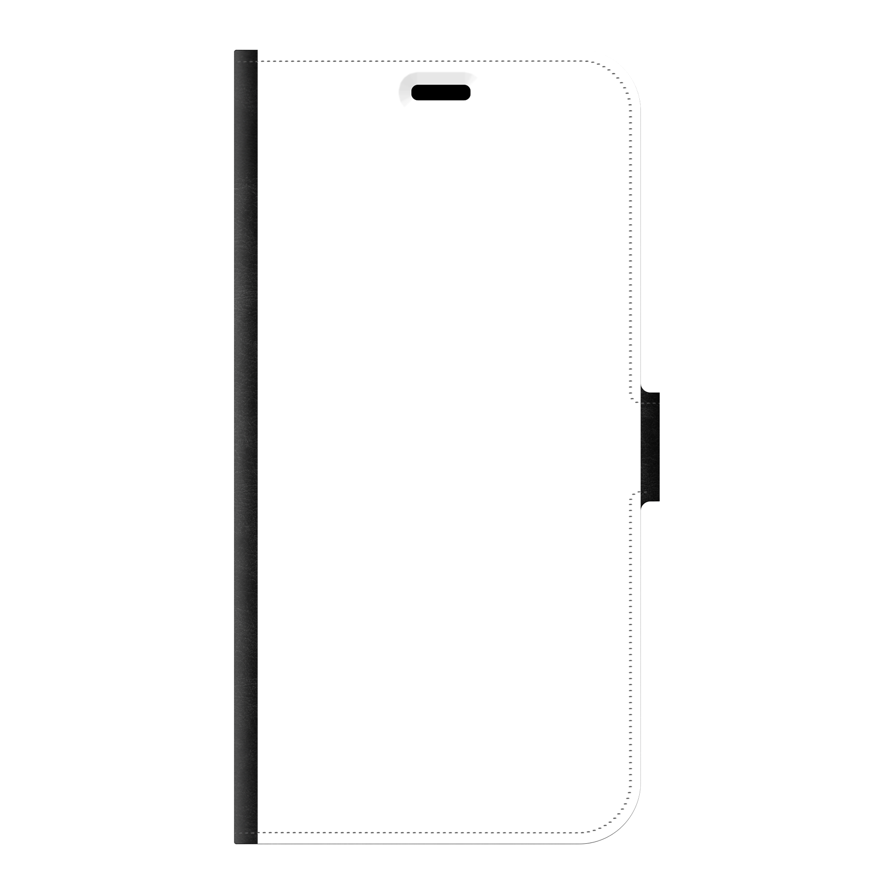 Apple iPhone 15 Plus Wallet hoesje (voorzijde bedrukt, zwart)