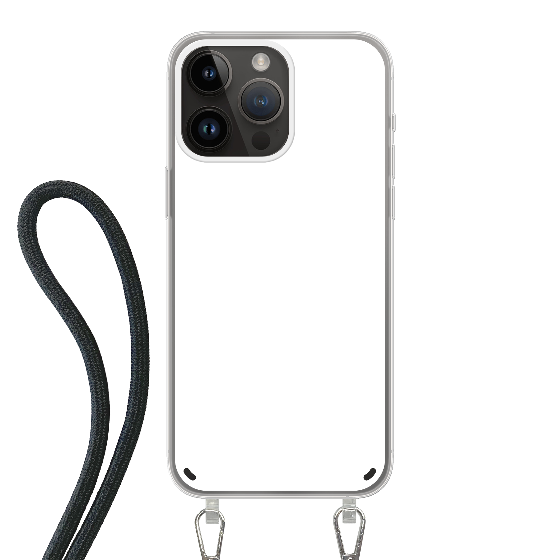 Apple iPhone 14 Pro Max Crossbody hoesje (achterkant bedrukt, transparant)