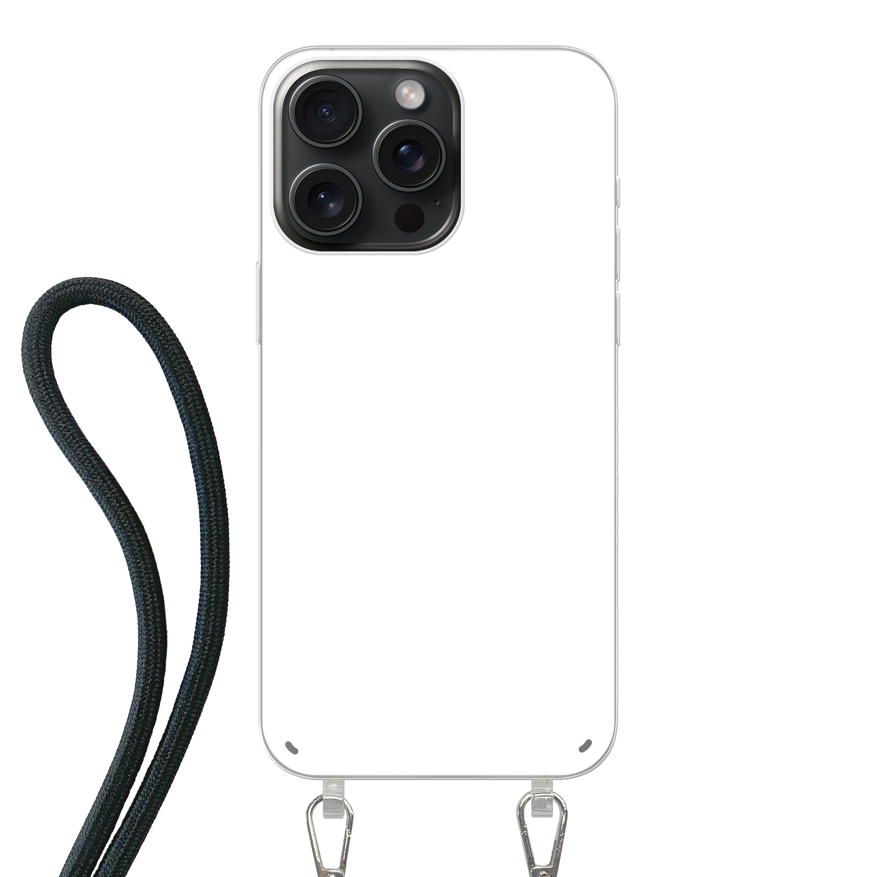 Apple iPhone 15 Pro Crossbody hoesje (achterkant bedrukt, transparant)