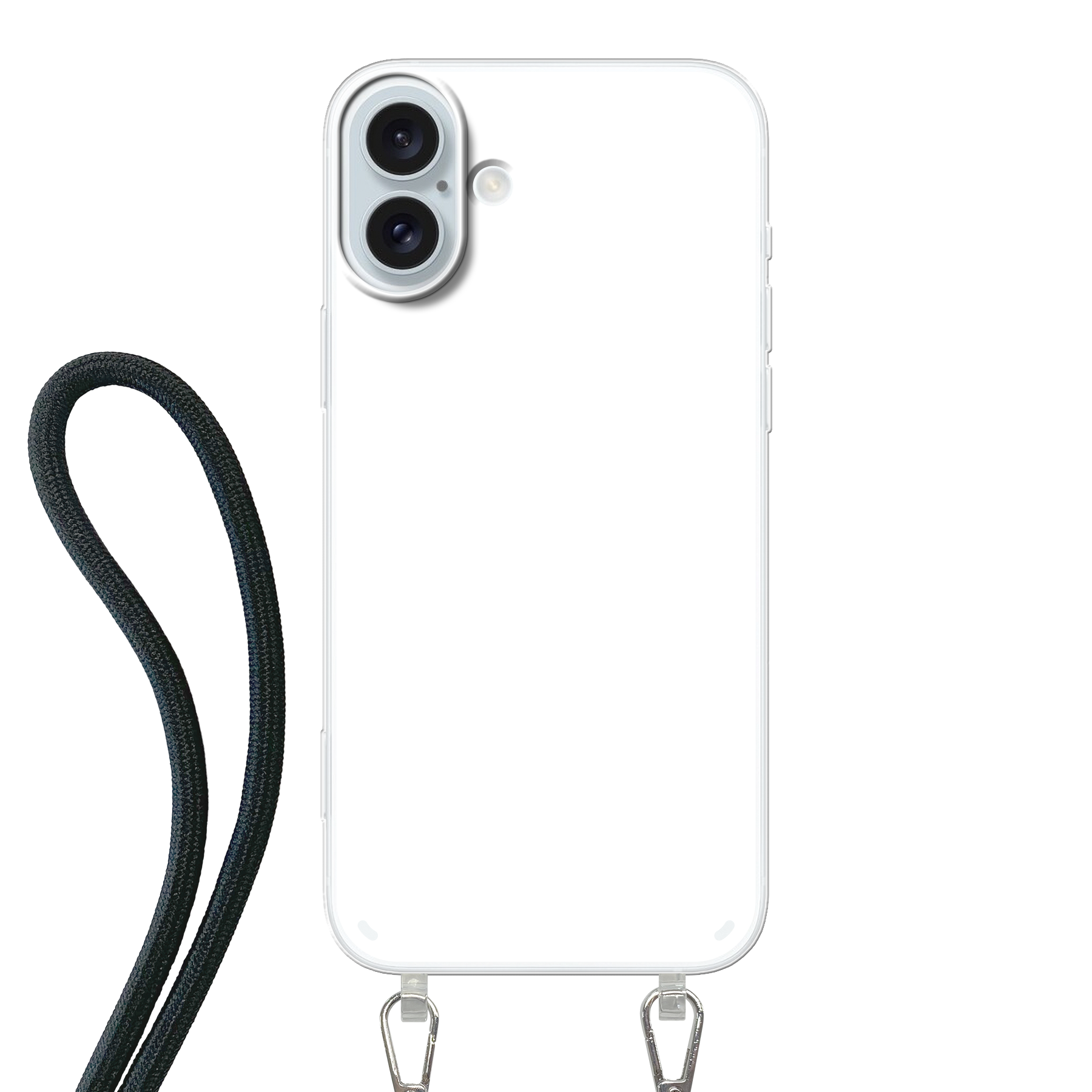 Apple iPhone 16 Plus Crossbody hoesje (achterkant bedrukt, transparant)