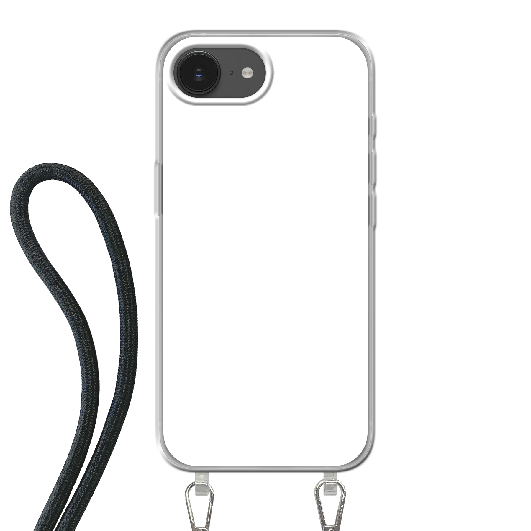 Apple iPhone 16e Crossbody hoesje (achterkant bedrukt, transparant)