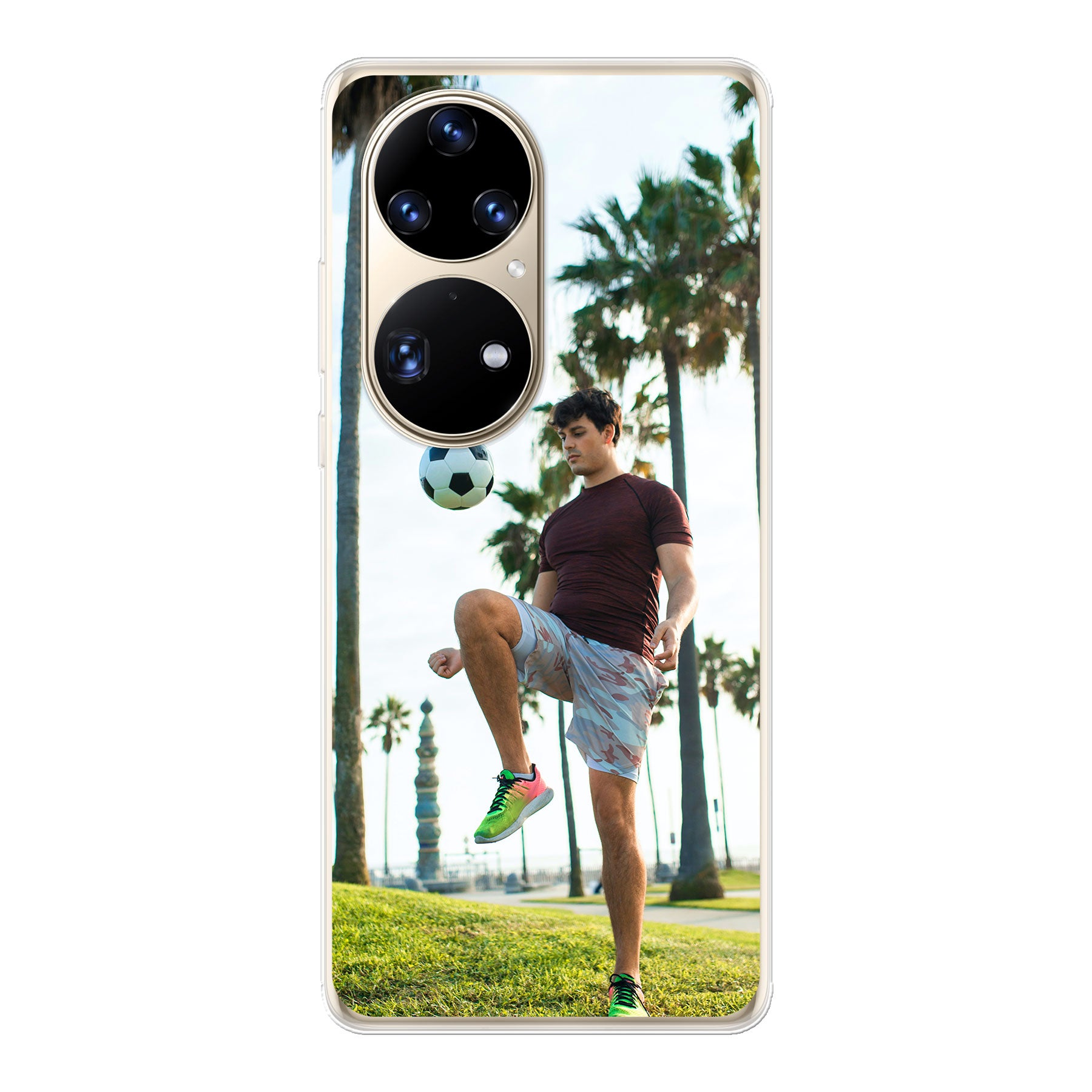 Huawei P50 Pro Zachte hoes (achterkant bedrukt, transparant)