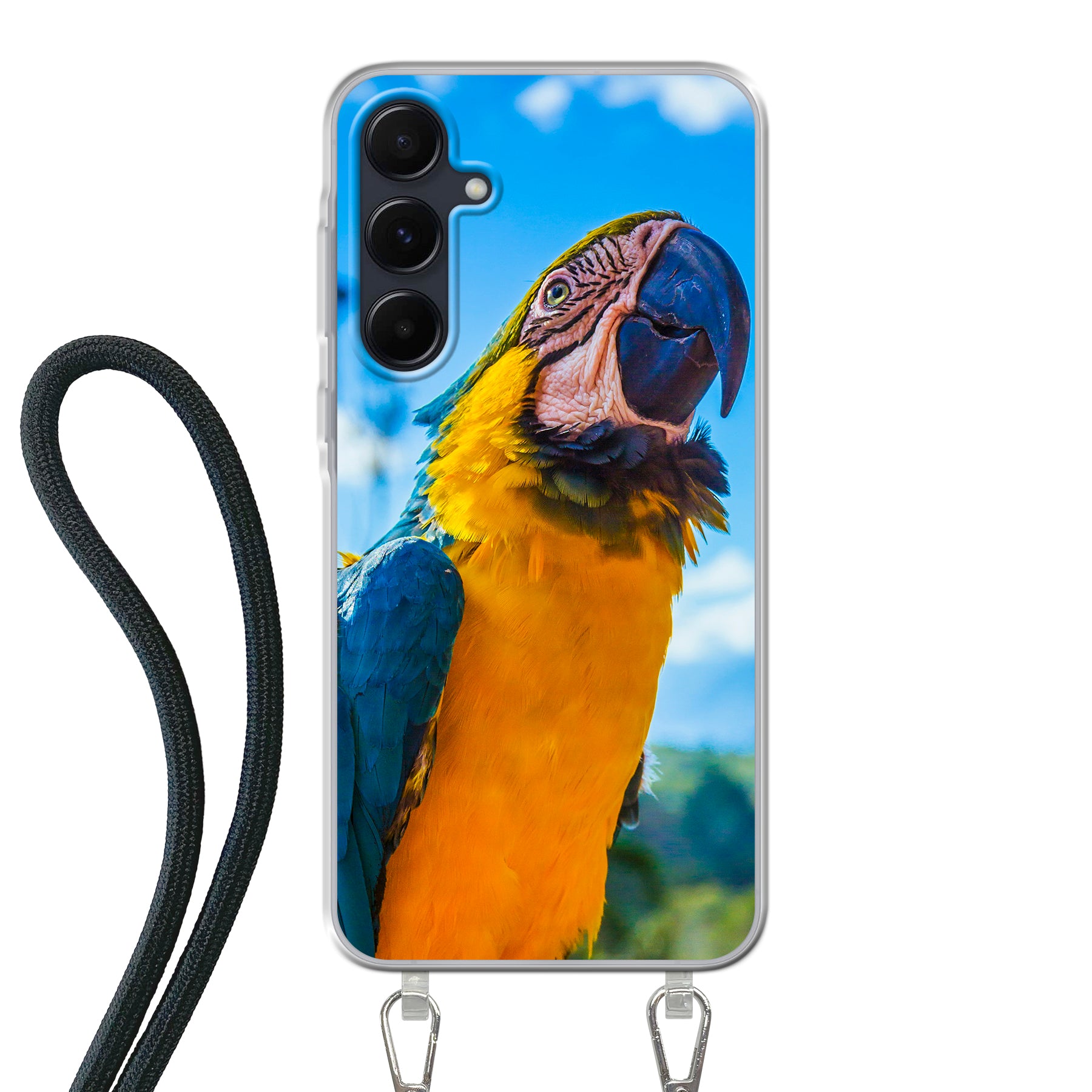 Samsung Galaxy A55 Crossbody hoesje (achterkant bedrukt, transparant)