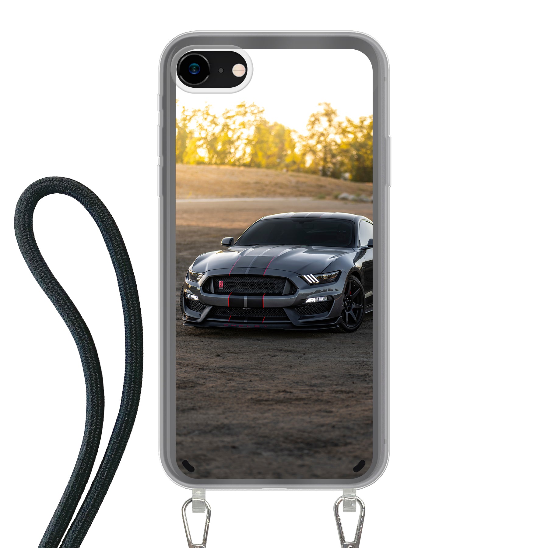 Apple iPhone 7 / 8 / SE (2020) / SE (2022) Crossbody hoesje (achterkant bedrukt, transparant)