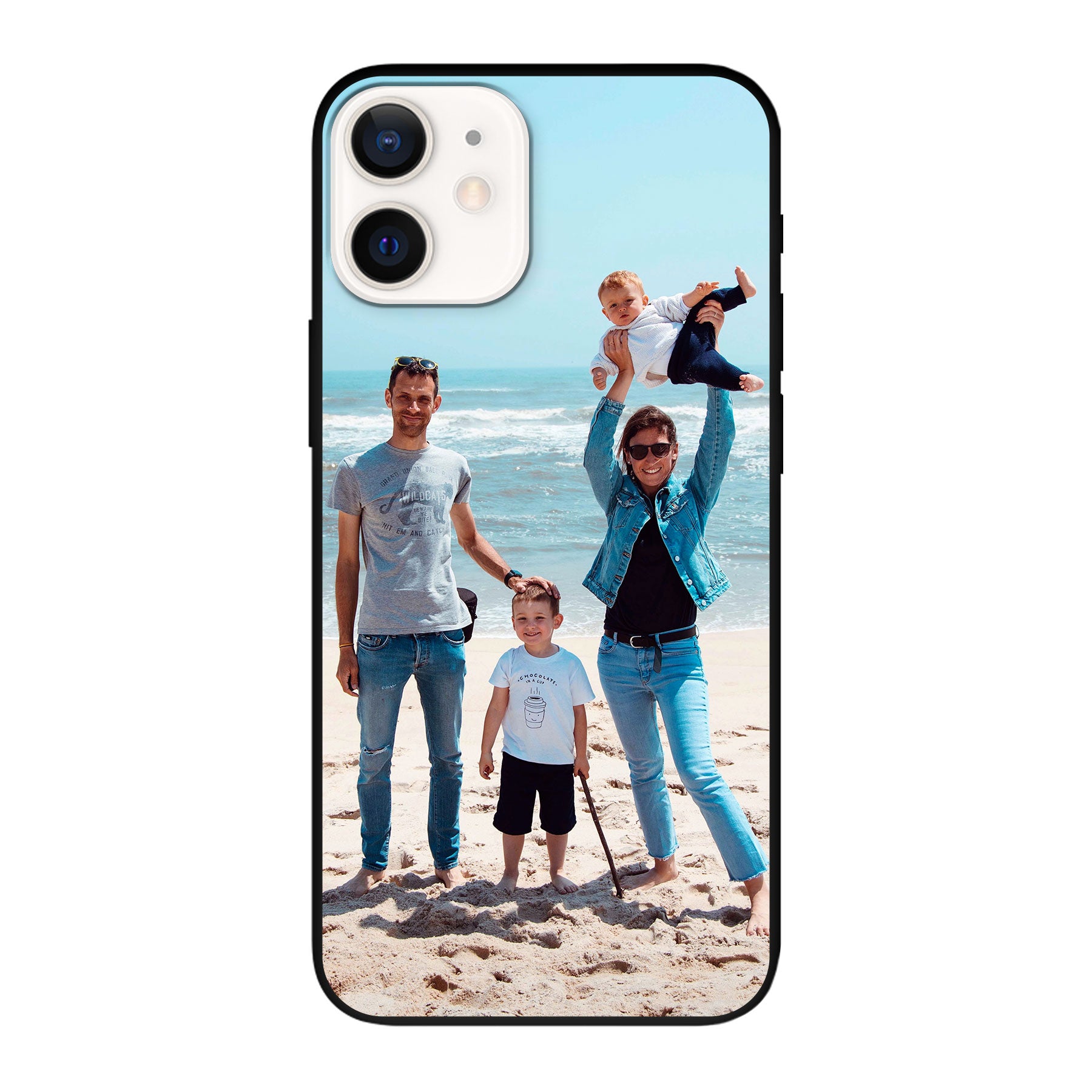 Apple iPhone 12 / iPhone 12 Pro Biologisch afbreekbaar hoesje (achterkant bedrukt, zwart)