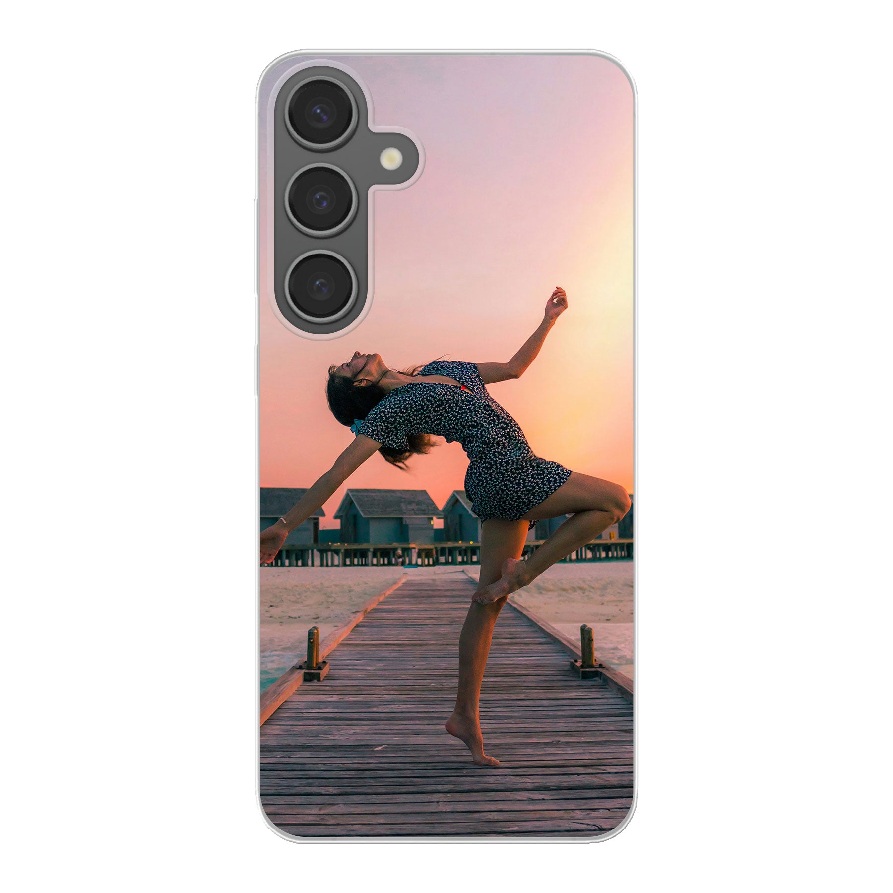 Samsung Galaxy S24 Plus Zachte hoes (achterkant bedrukt, transparant)