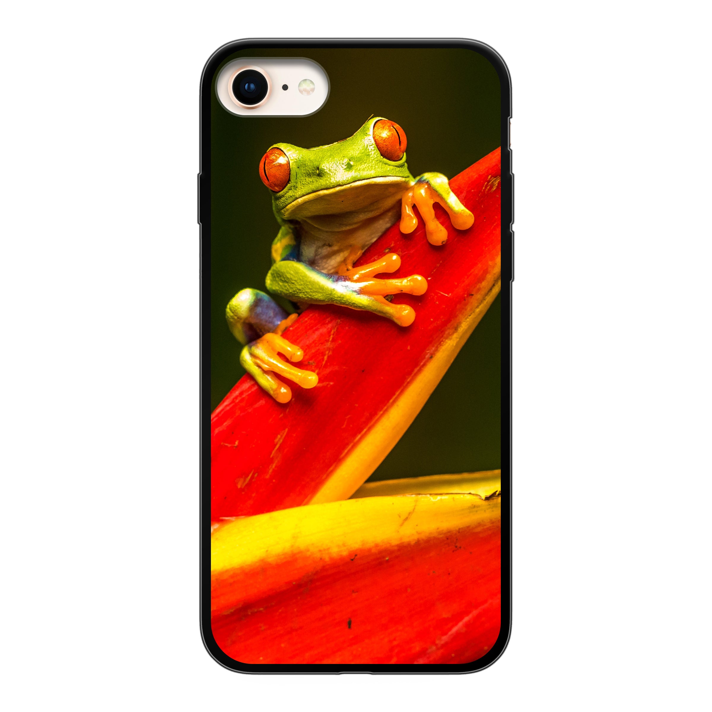 Apple iPhone 7 / 8 / SE (2020) / SE (2022) Zachte hoes (achterkant bedrukt, zwart)