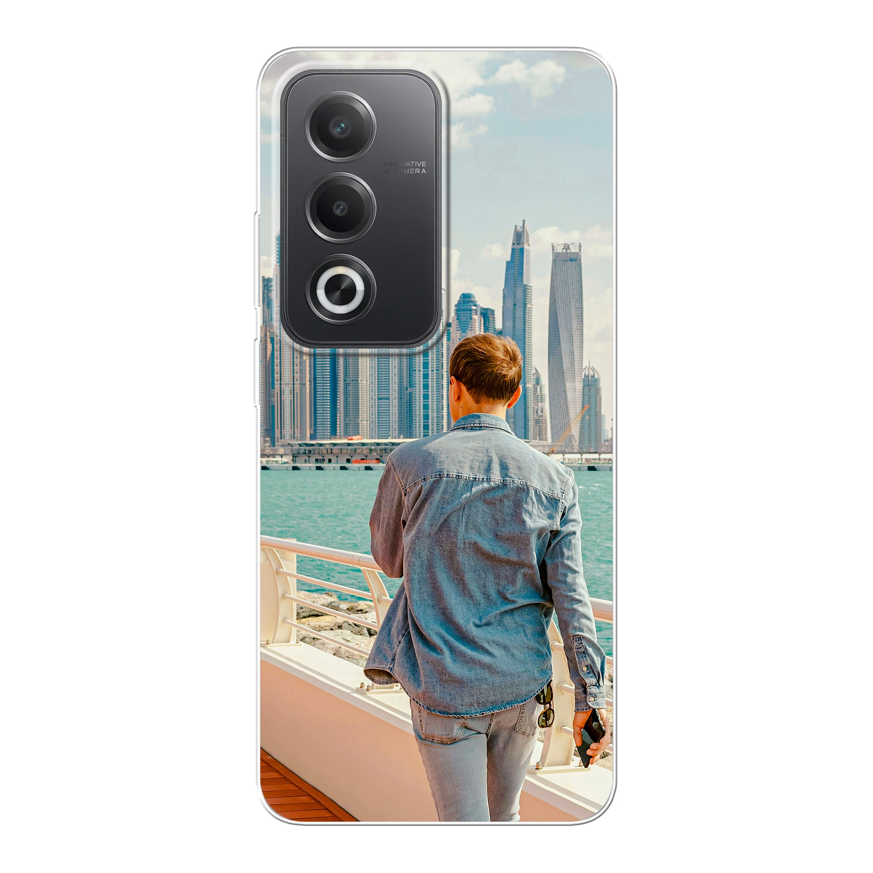 Oppo A80 / A3 Pro Zachte hoes (achterkant bedrukt, transparant)