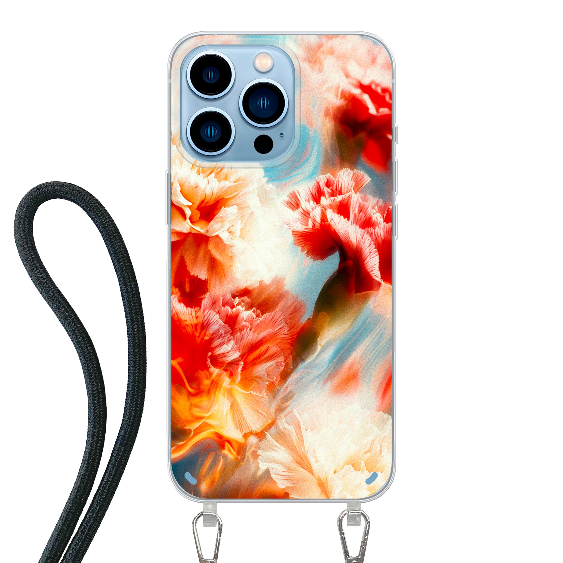 Apple iPhone 13 Pro Crossbody hoesje (achterkant bedrukt, transparant)