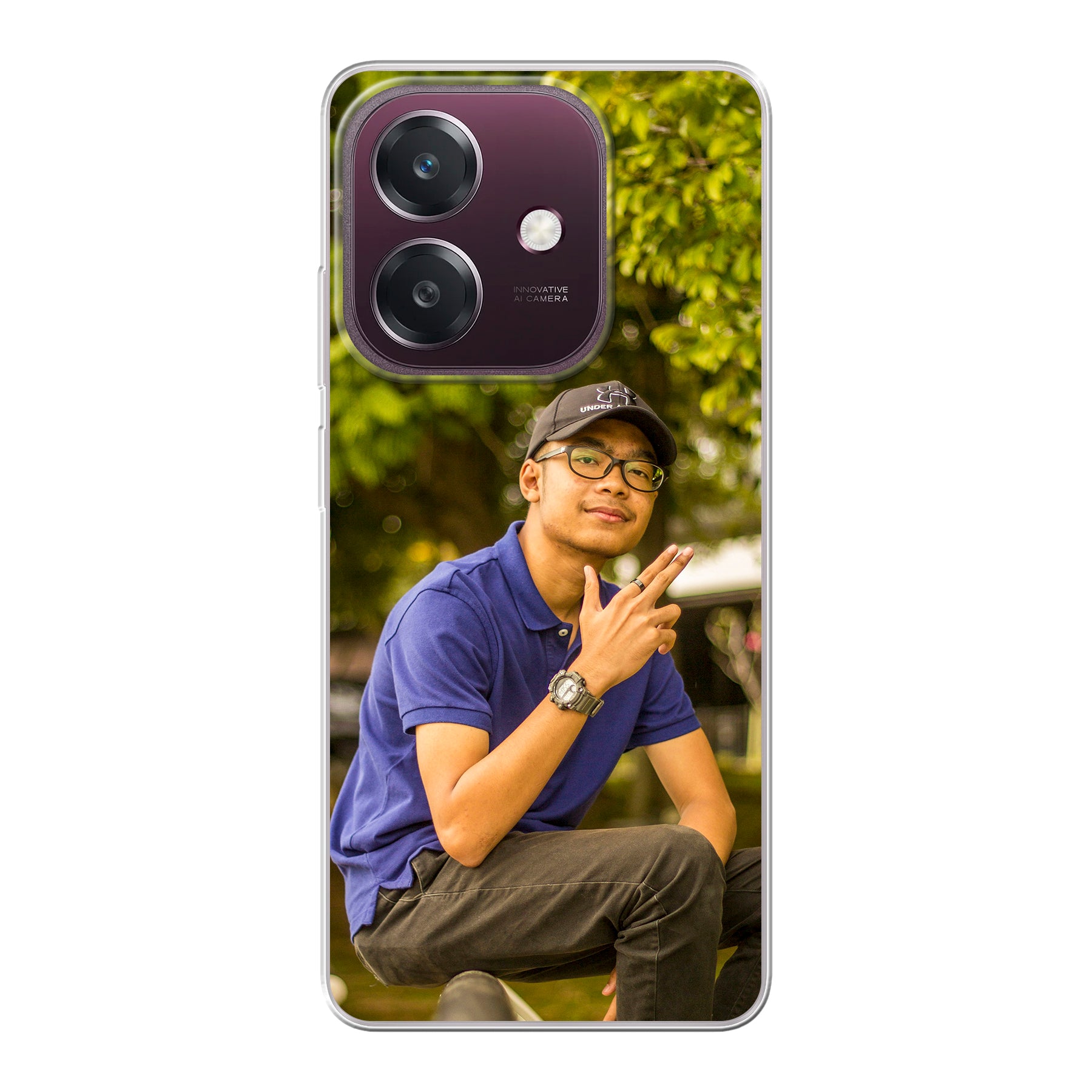 Oppo A60 5G Zachte case (achterkant bedrukt, transparant)