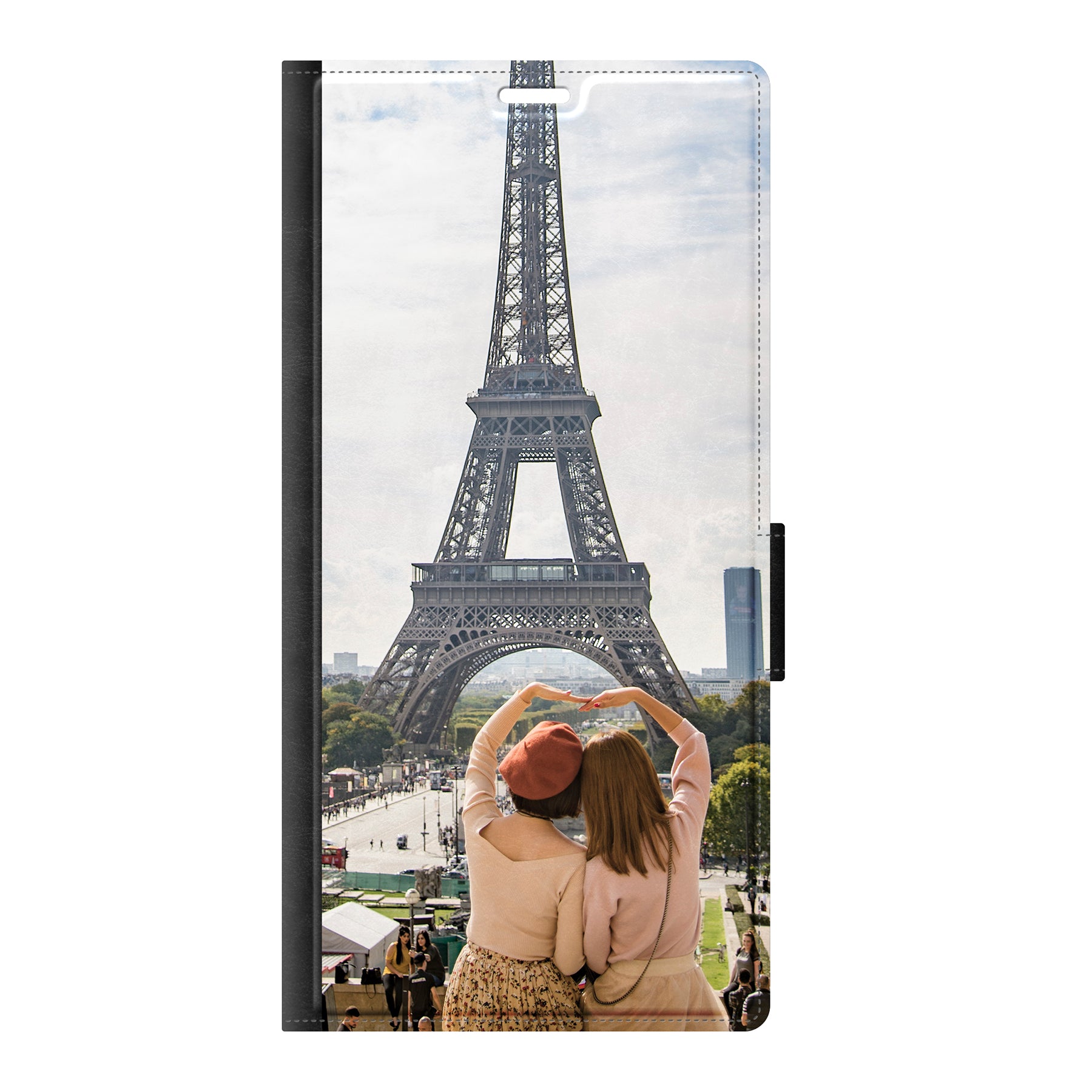 Samsung Galaxy S24 Ultra Wallet hoesje (voorzijde bedrukt, zwart)