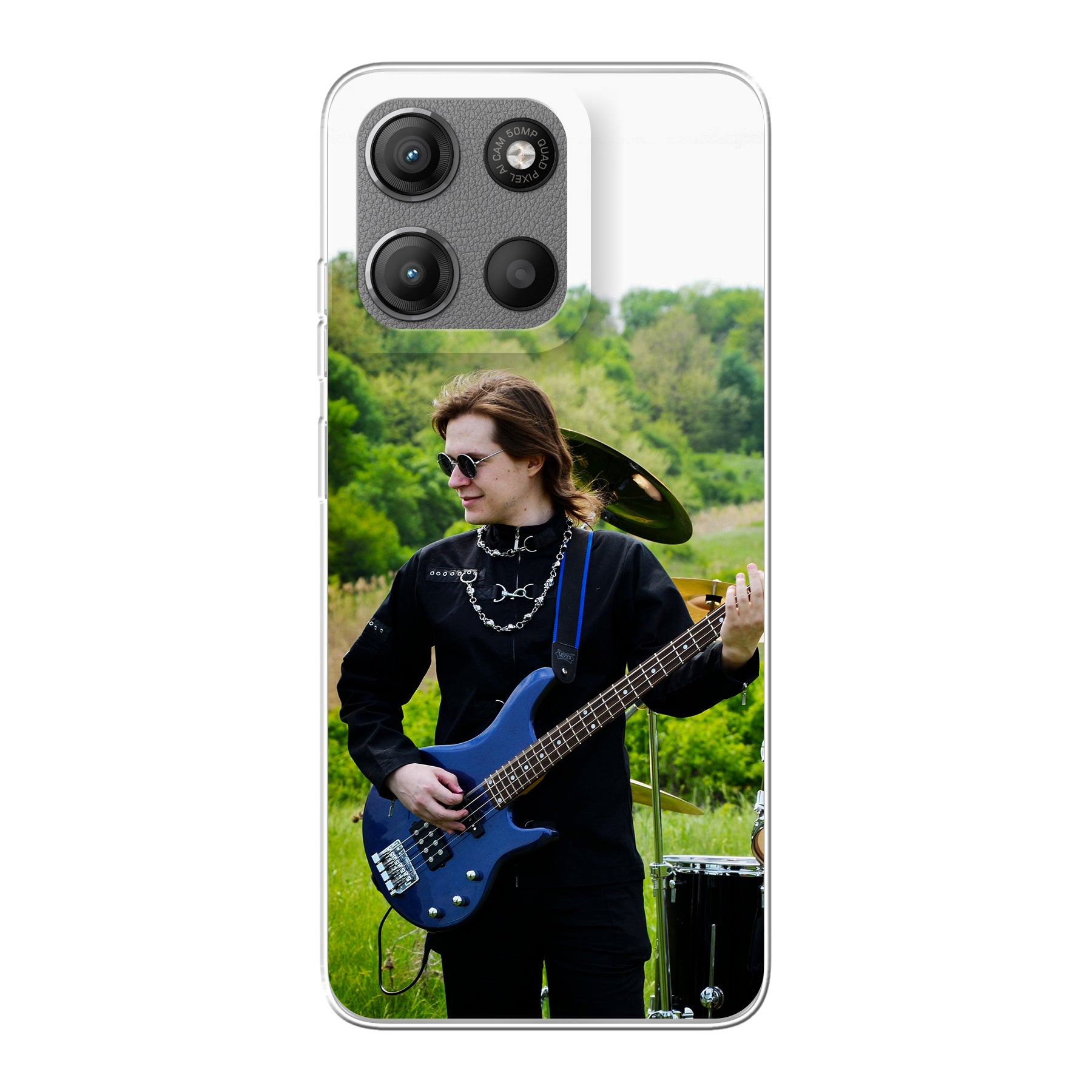 Motorola Moto G15 / Moto G15 Power zachte hoes (achterkant bedrukt, transparant)
